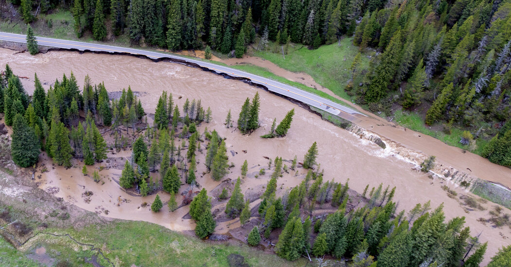 Photos of Flooding Damage in Yellowstone